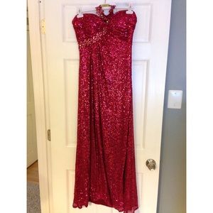 Magenta/pink BEAUTIFUL La Femme prom dress-size 6