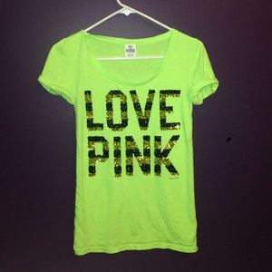 Lime green tee from Victoria Secret Pink