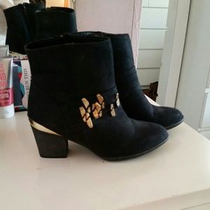 Gold accent booties
