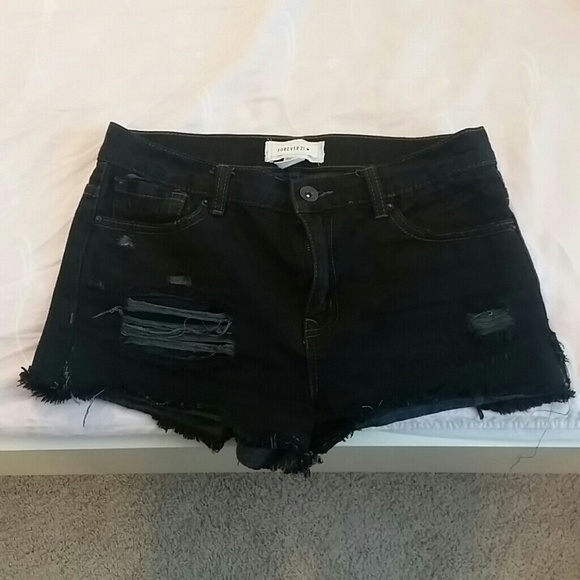 High waisted black shorts