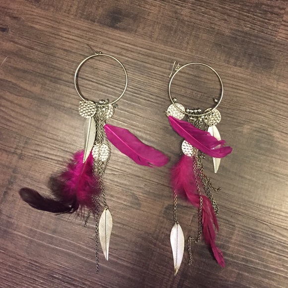 Hoops with feathers
