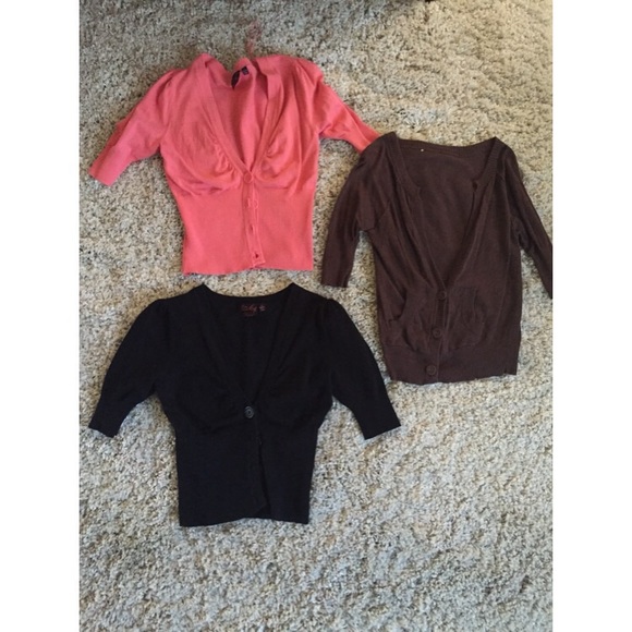 Brown, Black & Peach Cardigans