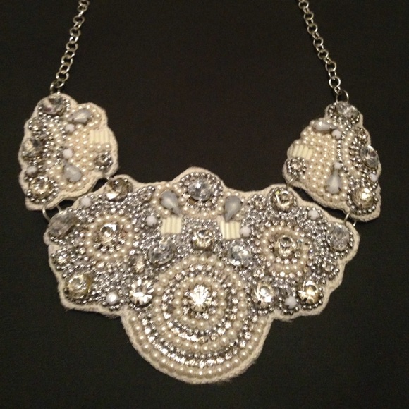 Jewelry - Large Silver and Beaded Necklace