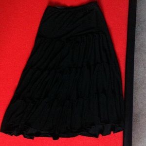 Stretch black peasant skirt