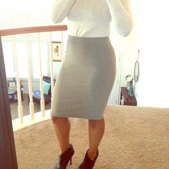 Grey Pencil Skirt
