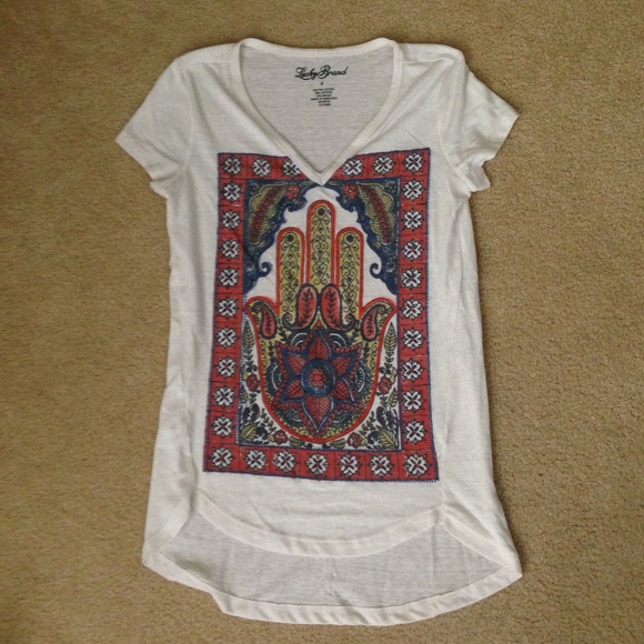 Lucky Brand Hamsa V-Neck