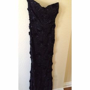 Black sequin prom dress