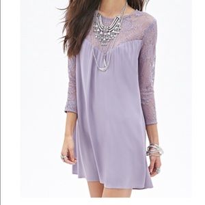 Lace panel shift dress