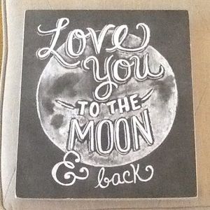 Love you to the moon & back Wood frame