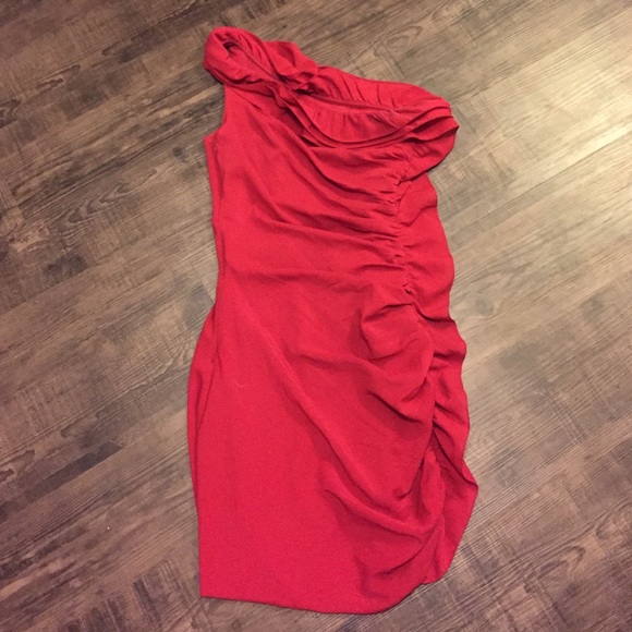 Red tight dress