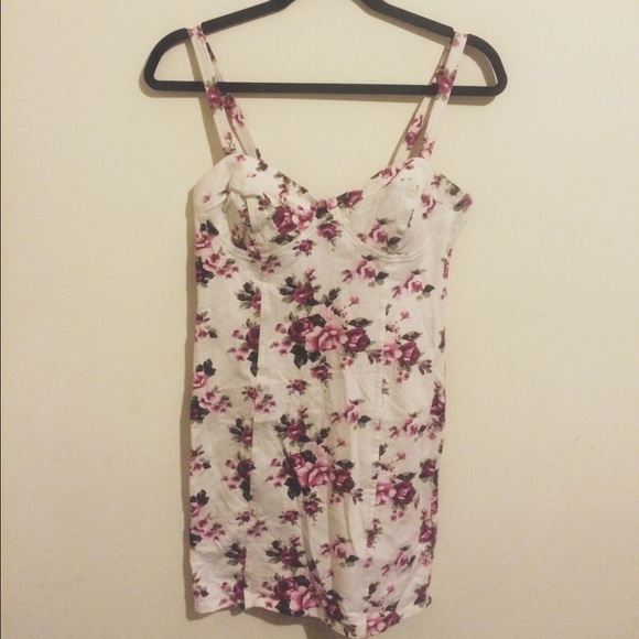 Floral Rose Bustier Bodycon Dress