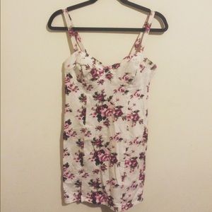 Floral Rose Bustier Bodycon Dress