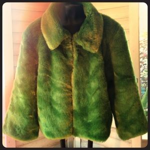 Faux fur open coat