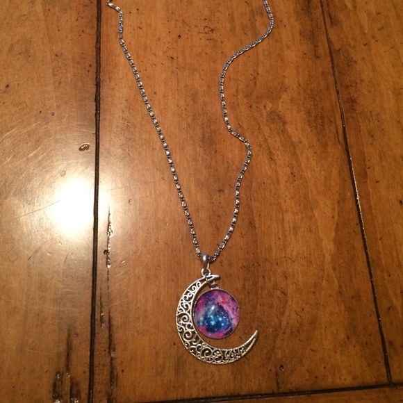 Moon and Galaxy necklace