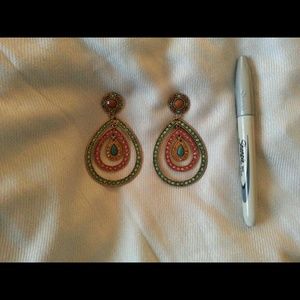 Bronze and gemstone earrings