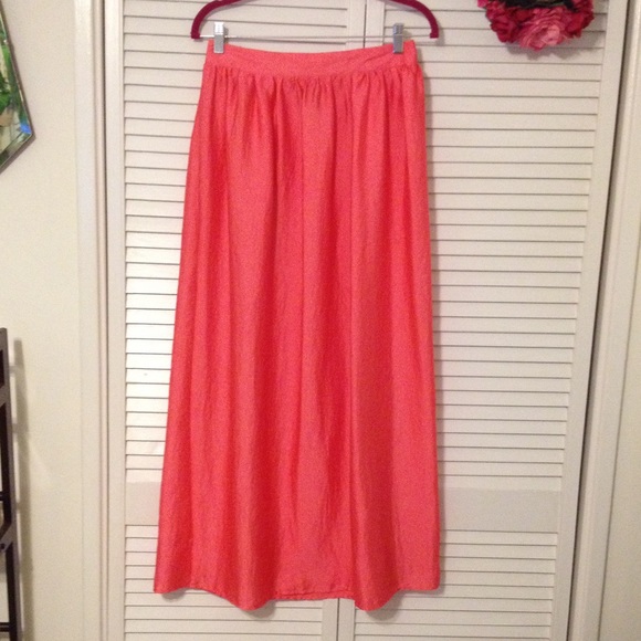 Silk Coral Maxi Skirt