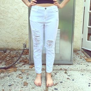 White, ripped pants