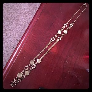 Lia Sophia brushed gold long 30" necklace