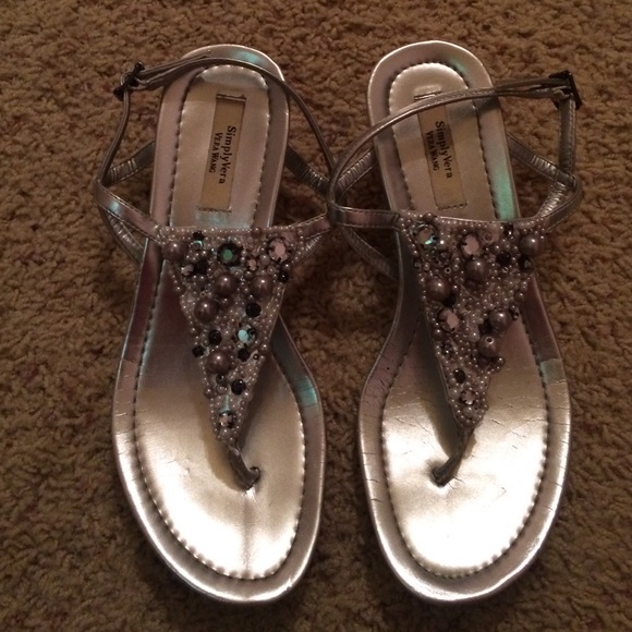 Silver sandal bling wedge