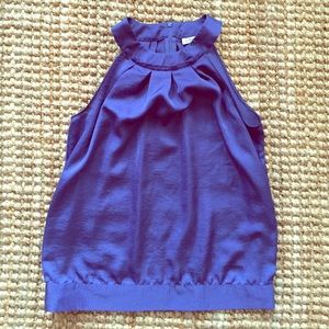 Royal blue high neck blouse