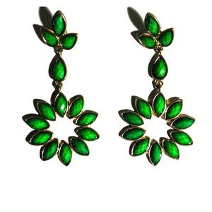 Green gem earrings