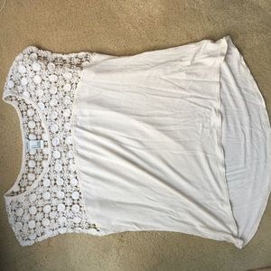 Cream top with lace above the chest