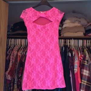 Hot Pink Lace Dress