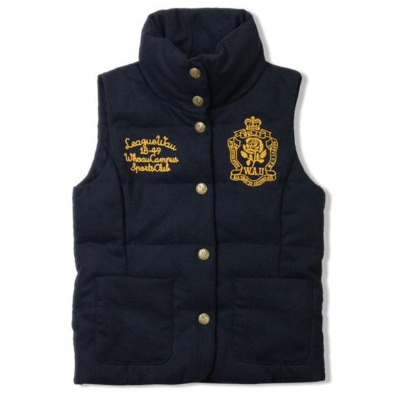 NAVY VARSITY Puffer vest L womens - Picture 2 of 11