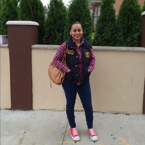 NAVY VARSITY Puffer vest L womens - Picture 11 of 11