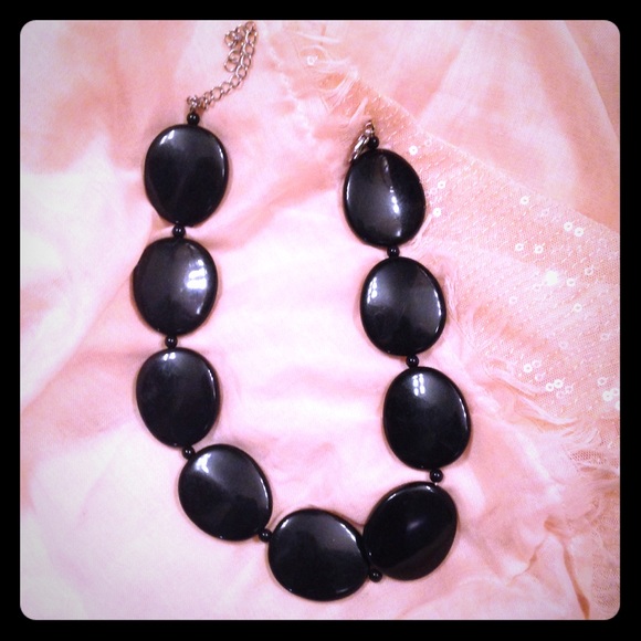 Big Black Stone Necklace