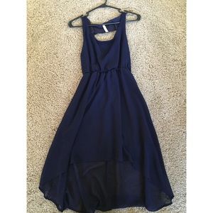 Navy blue high low dress