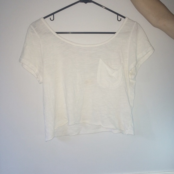 Hollister Tops - White Crop Top with a cross in the back