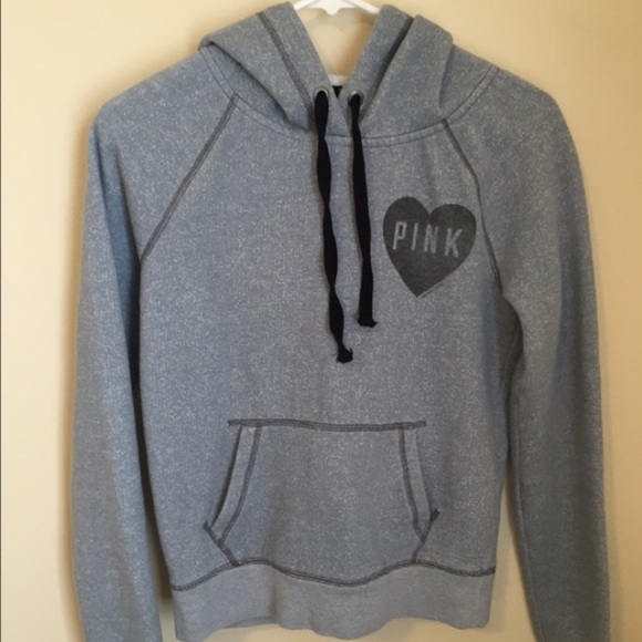 PINK Victoria's Secret Sweaters - Victoria's Secret pink grey hoodie