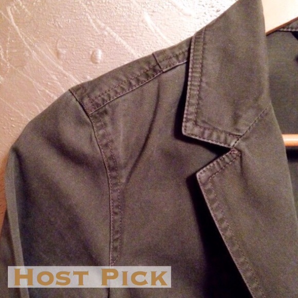 Vintage J Crew Petites army green cotton blazer