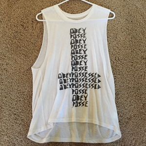 White cross tank top