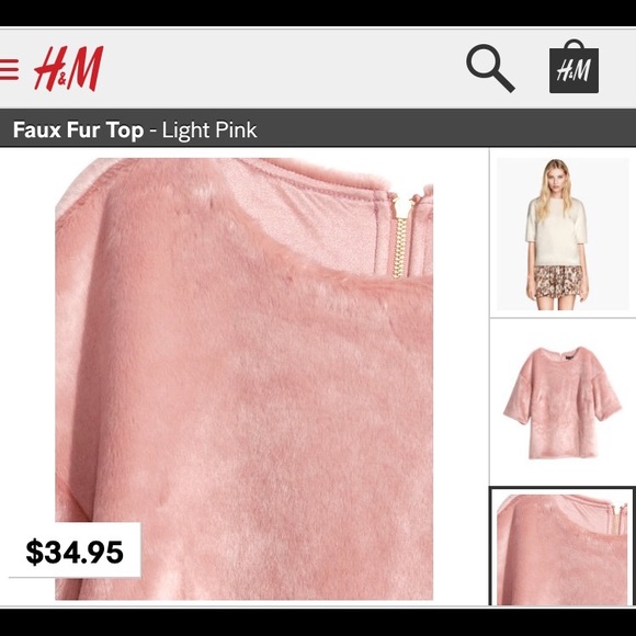 H&M Light Pink Fur Top