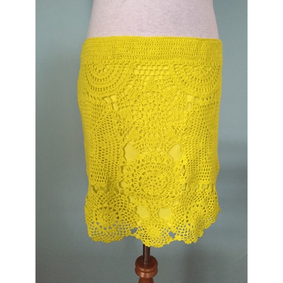Neon crochet skirt