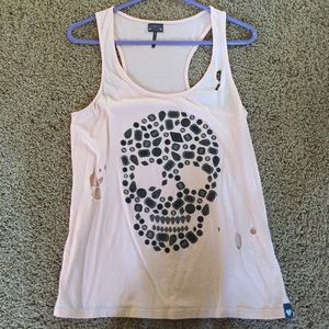 Pink skull tank top
