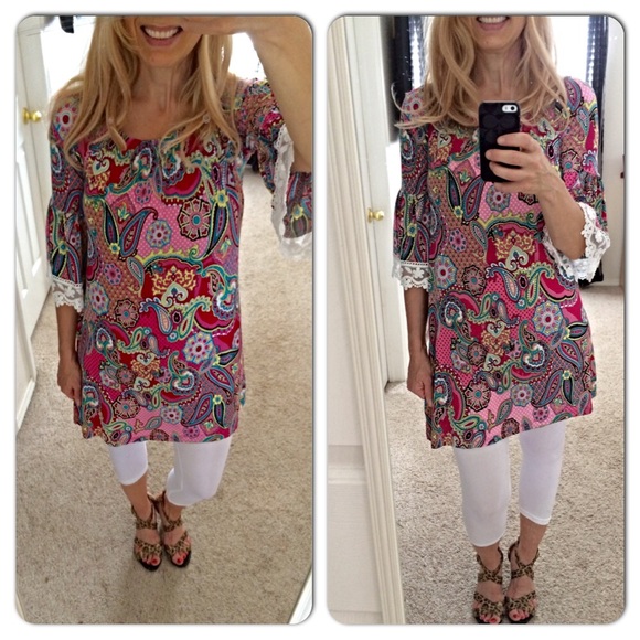 Final ClearancePretty in Paisley Boho Tunic Dress - Picture 4 of 4