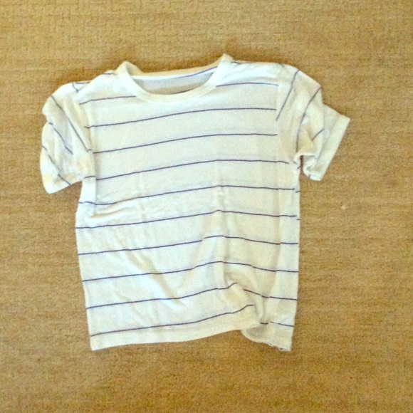 White and blue striped brandy shirt