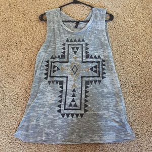 SOLD BUNDLED Gray cross tank top