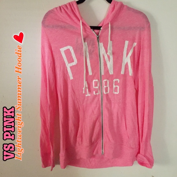 🚫 SOLD 🚫 VS PINK LIGHTWEIGHT FULL ZIP HOODIE