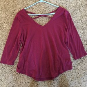 Maroon long sleeve top