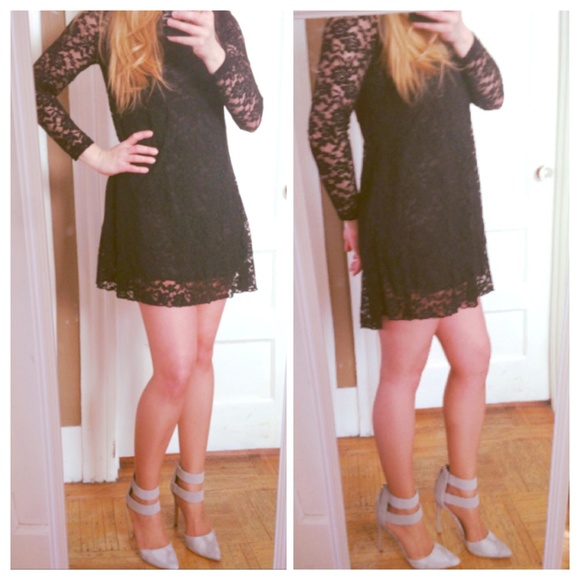Dresses & Skirts - Black Lace Dress (gray shoes are included)