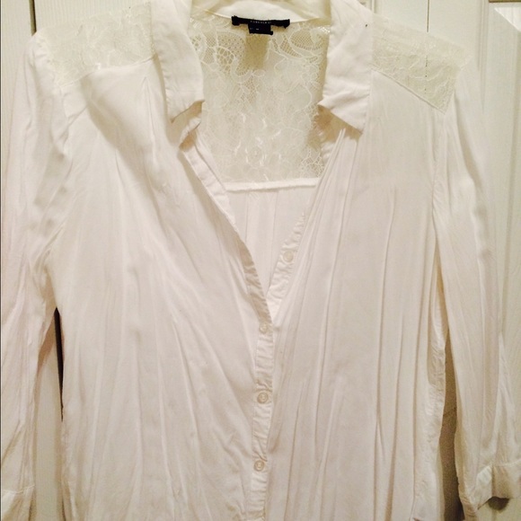 Forever 21 white with lace blouse