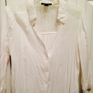 Forever 21 white with lace blouse