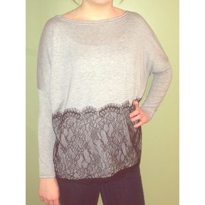 Grey Top w/ Black Lace Bottom