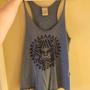 Blue obey tank top