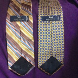 Brooks Brothers Ties (2) Silk Men's Necktie NWOT