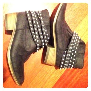 spiked black booties